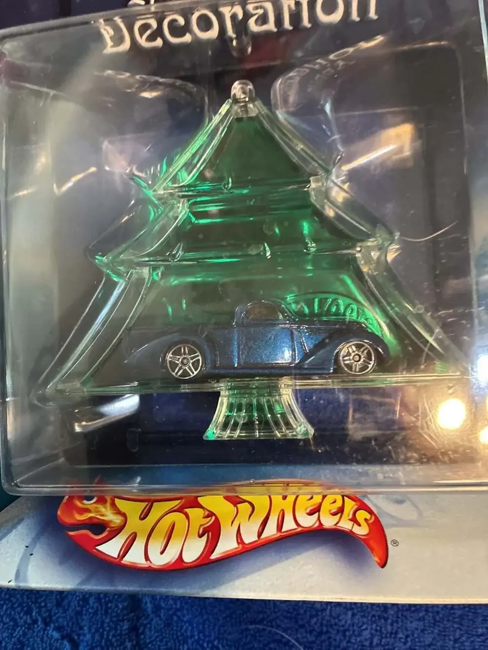 2002 Hot Wheels Holiday Decoration Christmas Tree Ornament with Blue Truck